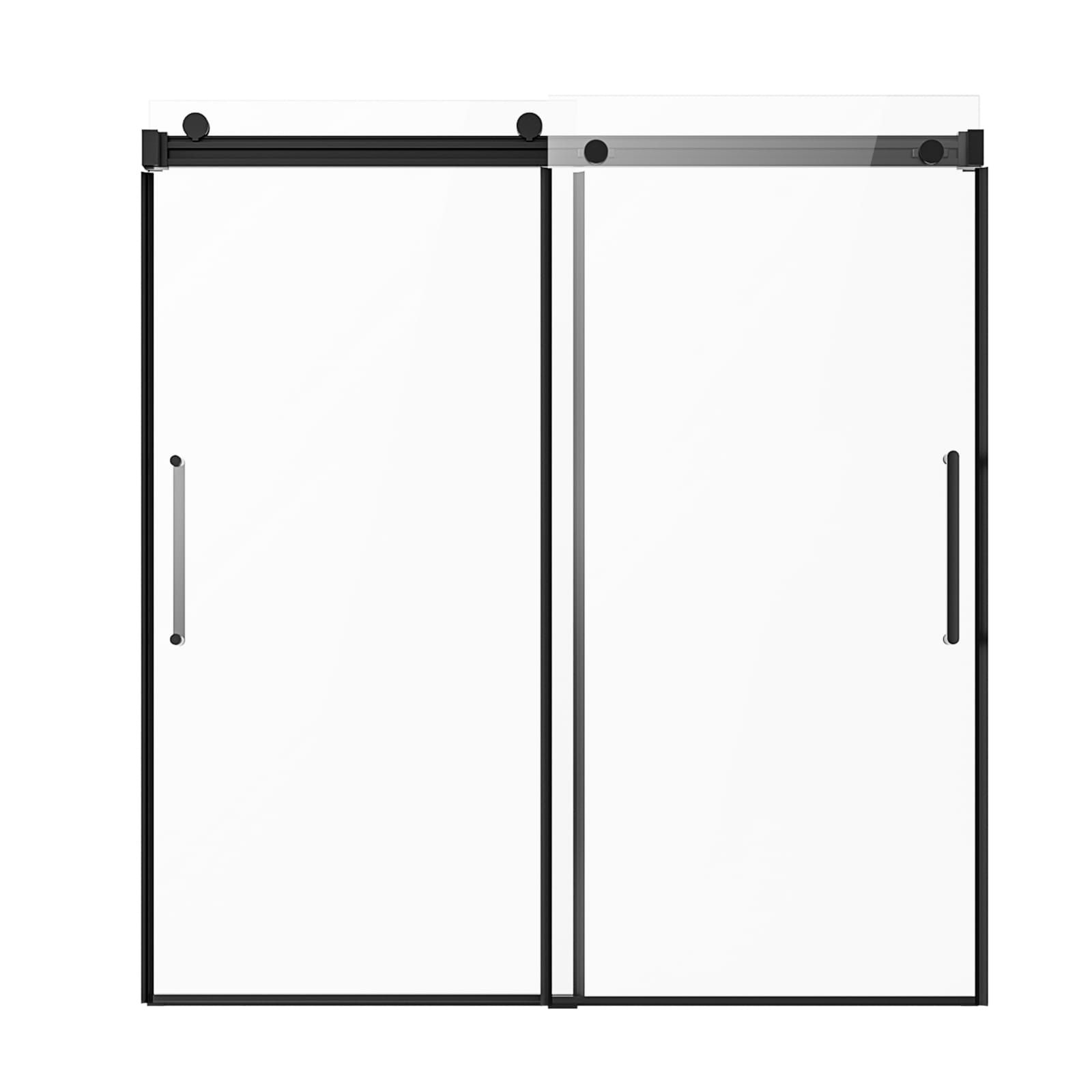 Frameless Sliding Bathtub Door 56-60 In.W X 60 In.H Frameless Shower Glass Door_voghion.com